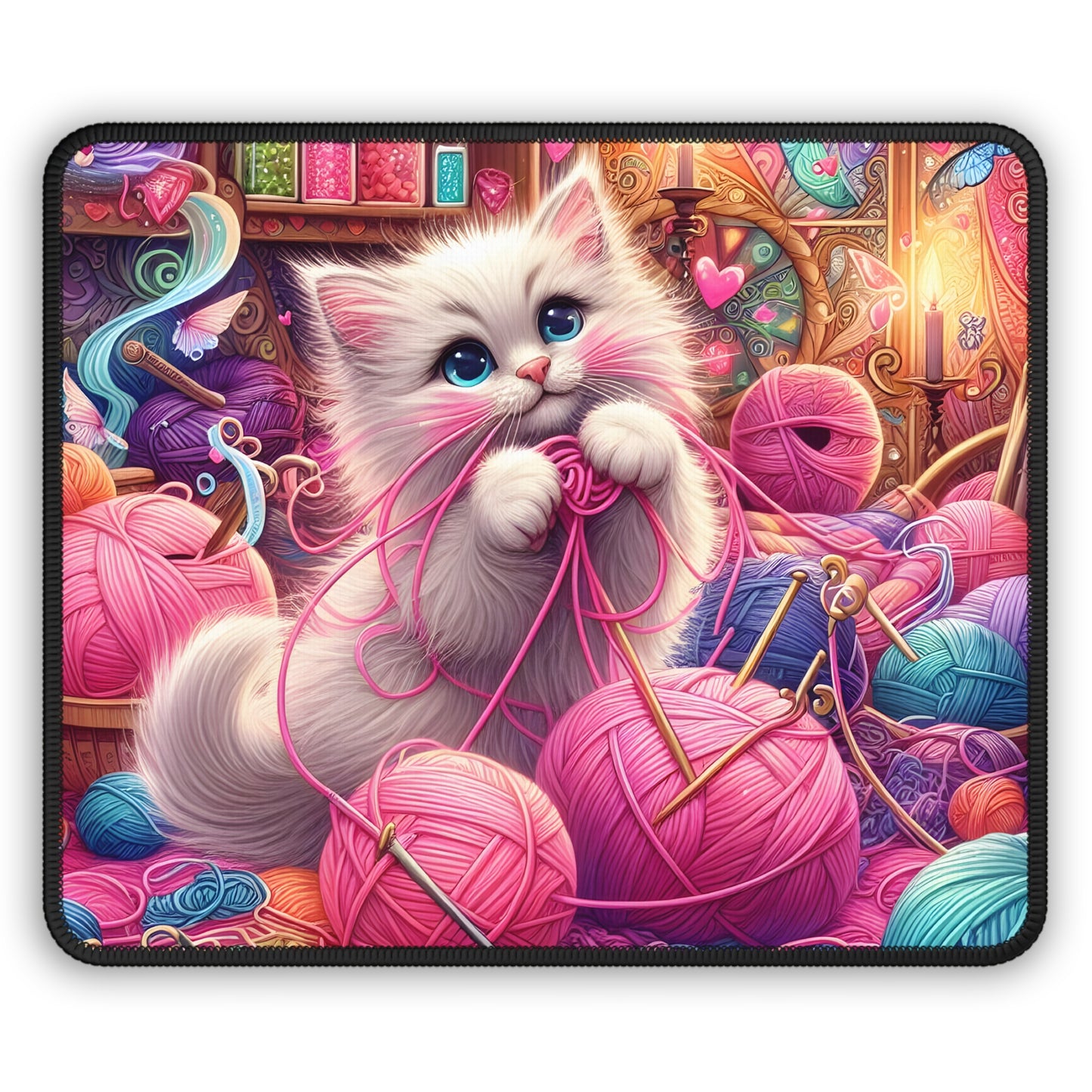 Yarn Mischief Kitten Mouse Pad