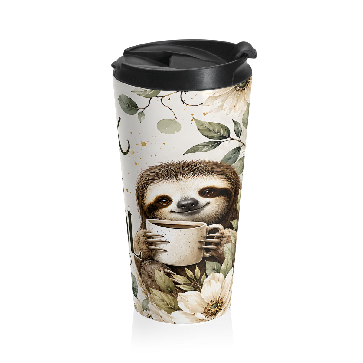 Relax, God Is in Control Sloth Stainless Steel Travel Mug