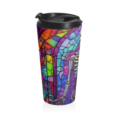 Stained Glass Skeleton Travel Mug