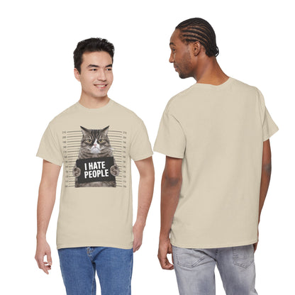 I Hate People Cat Mugshot T-Shirt