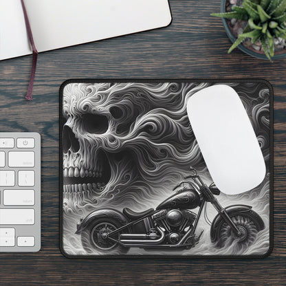 Smoke and Steel Skull Rider Mouse Pad