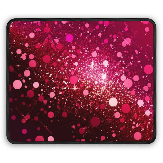 Crimson Sparkle Mouse Pad – 9x7 Neoprene Desk Mat with Radiant Red Glitter Design