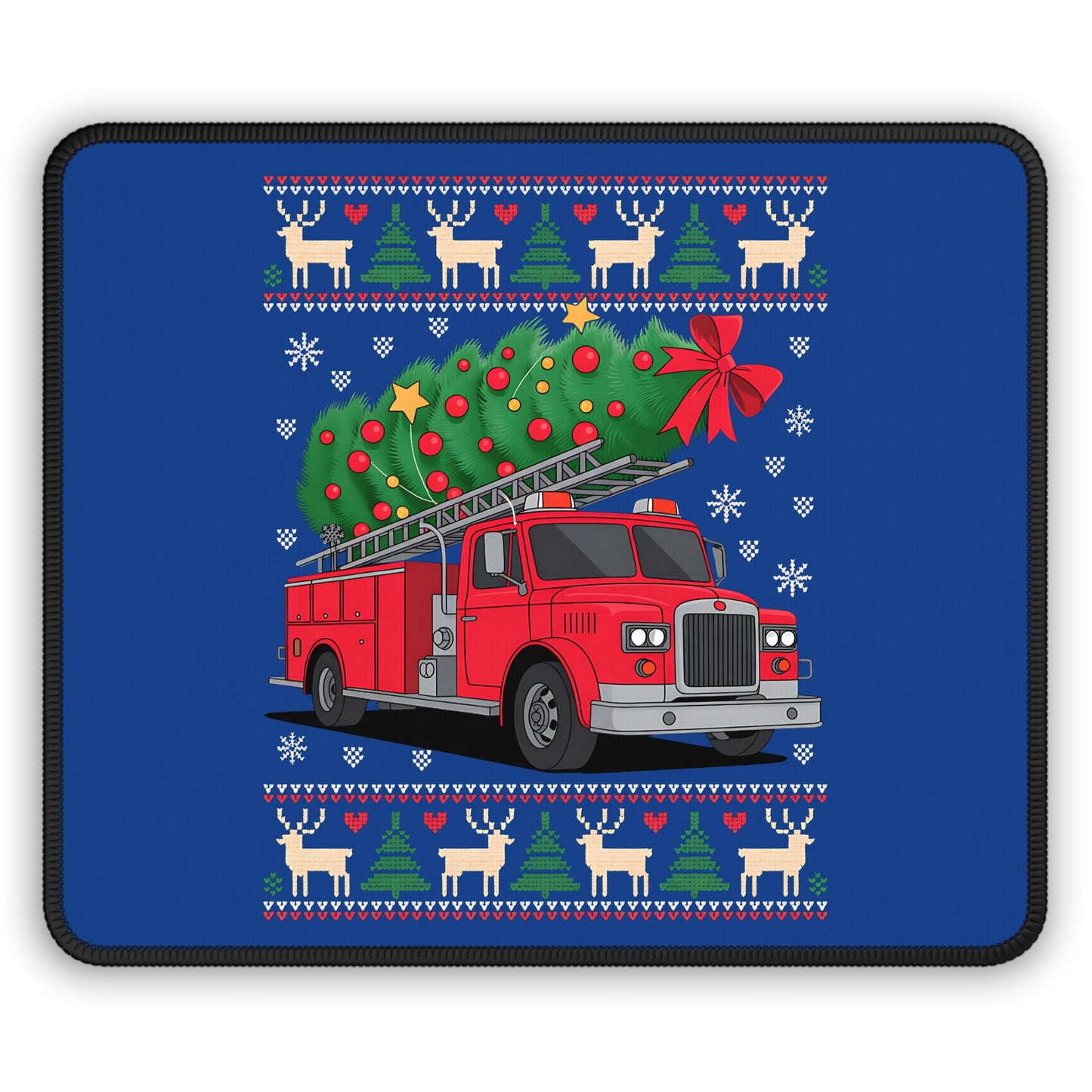 Fire Truck Christmas Mouse Pad