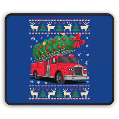 Fire Truck Christmas Mouse Pad