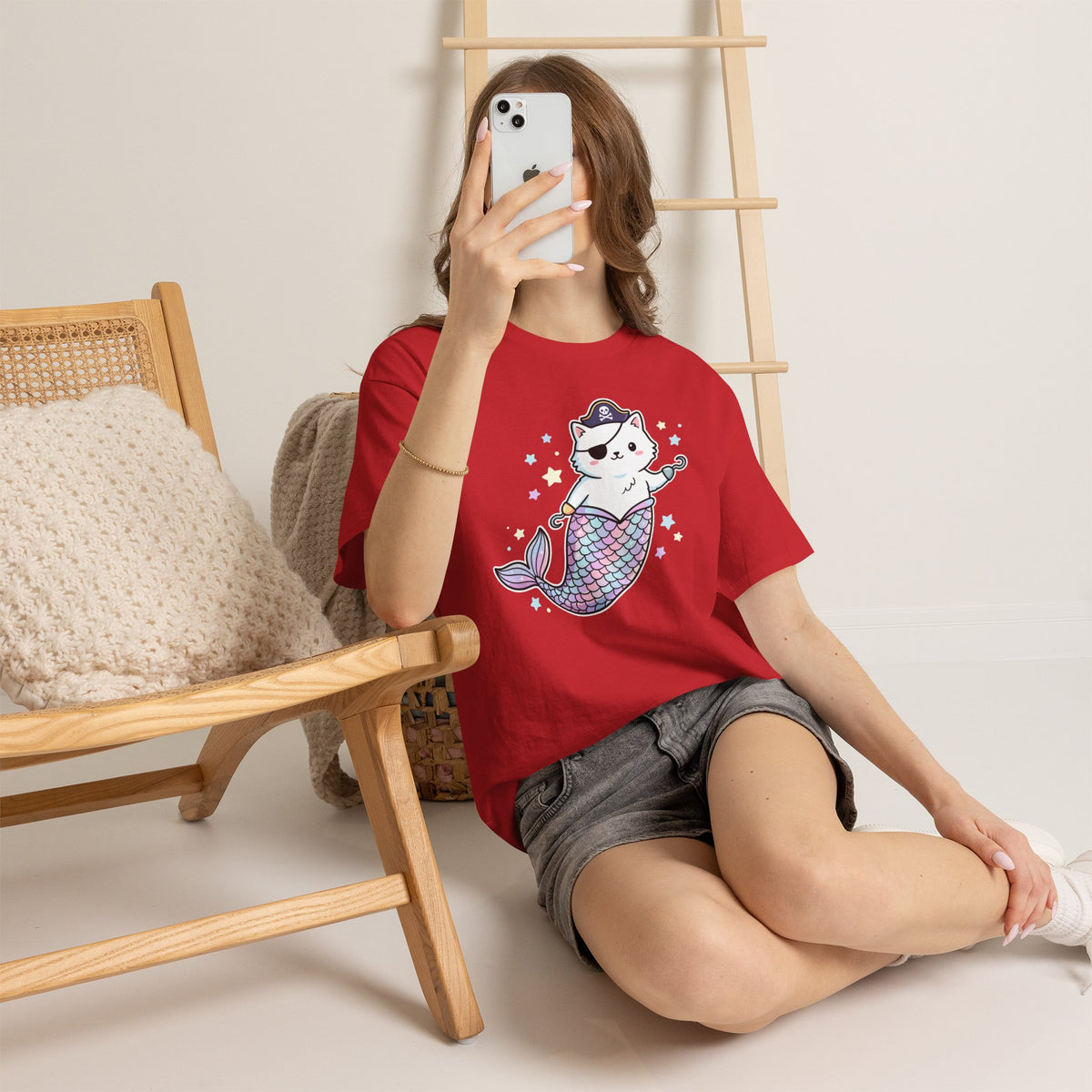 Pirate Mermaid Cat T-Shirt