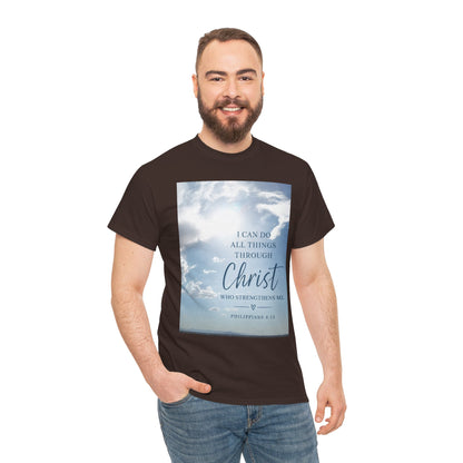Through Christ Philippians 4:13 Christian T-Shirt