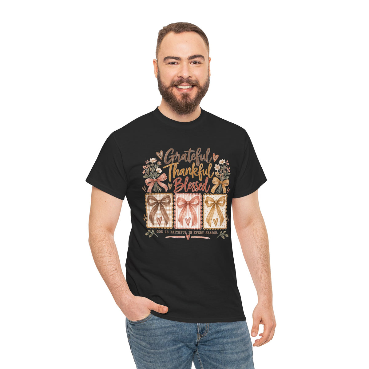 Grateful Thankful Blessed Christian T-Shirt