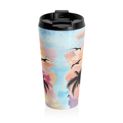 Tropical Sunset Stainless Steel Travel Mug