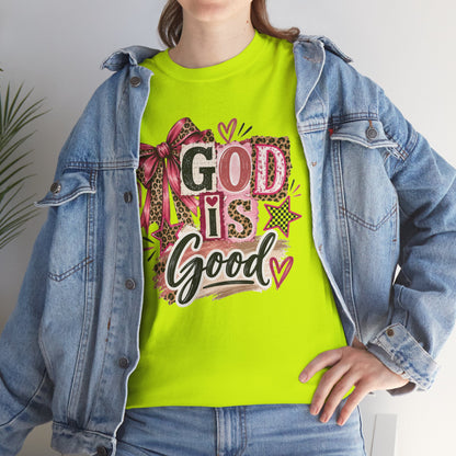 God Is Good Leopard Bow Christian T-Shirt