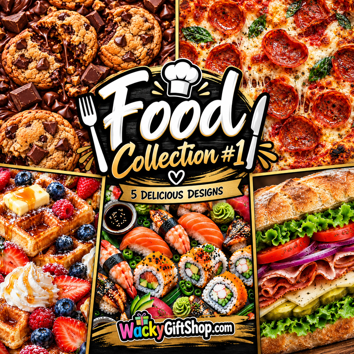 Food Collection #1 | 5 Digital Tumbler Wrap Designs